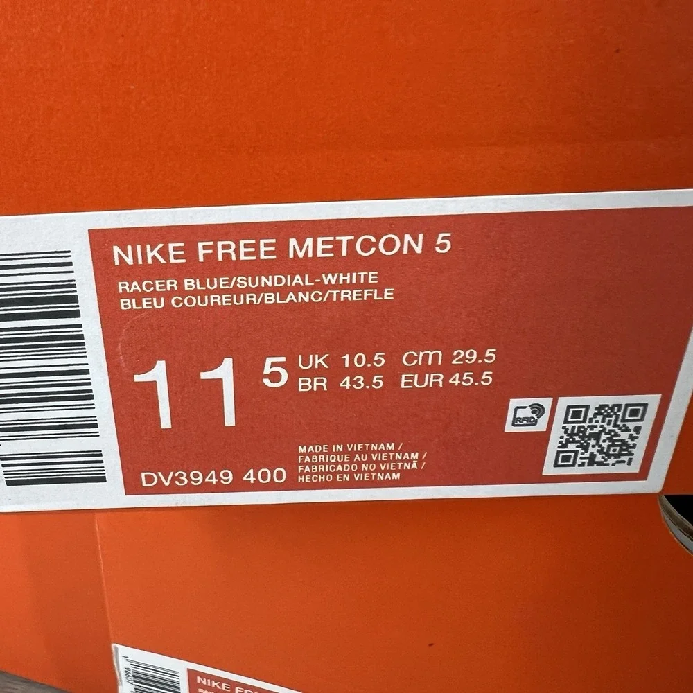 Nike Free Metcon 5 Mens Size 11.5 Racer Blue White Obsidian Sundial DV3949 400